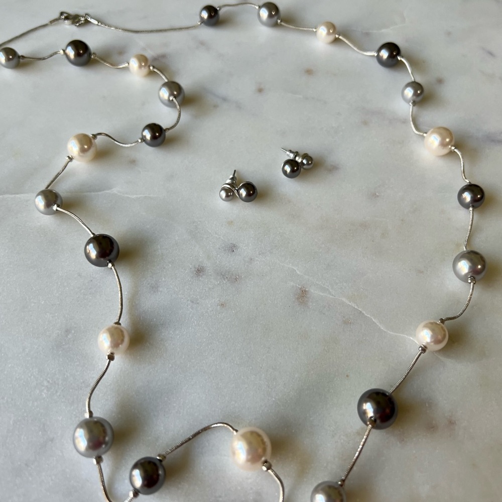 2 Piece Set - Layering Necklace and Earrings